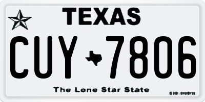 TX license plate CUY7806