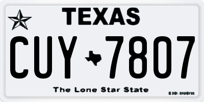 TX license plate CUY7807
