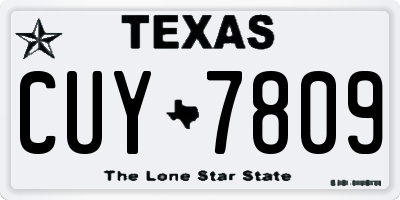 TX license plate CUY7809