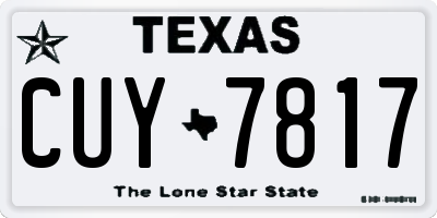 TX license plate CUY7817