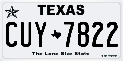 TX license plate CUY7822