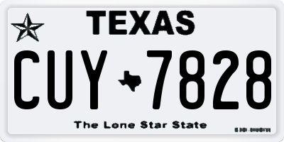 TX license plate CUY7828