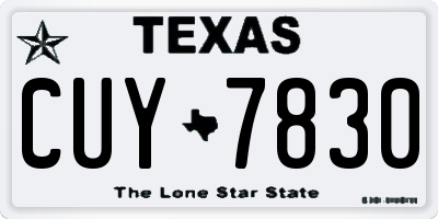 TX license plate CUY7830