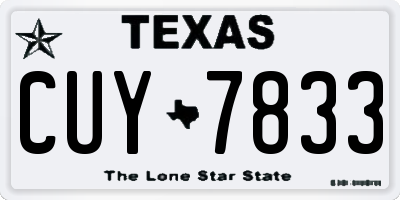 TX license plate CUY7833