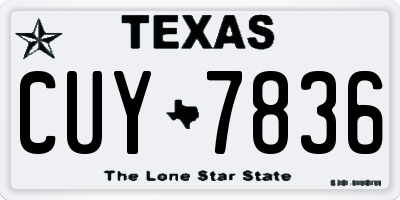 TX license plate CUY7836