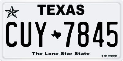 TX license plate CUY7845