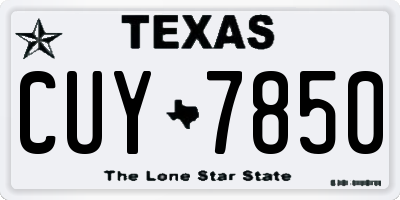 TX license plate CUY7850
