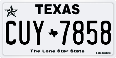 TX license plate CUY7858