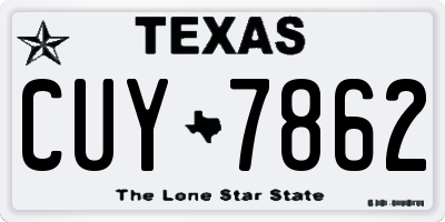 TX license plate CUY7862