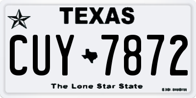 TX license plate CUY7872