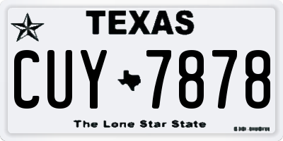 TX license plate CUY7878