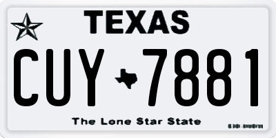 TX license plate CUY7881