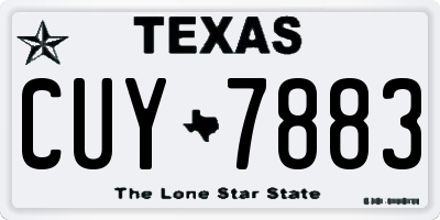 TX license plate CUY7883