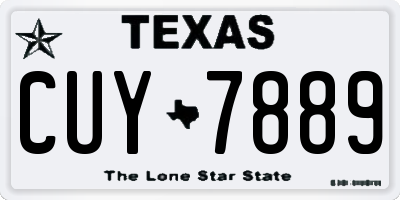 TX license plate CUY7889