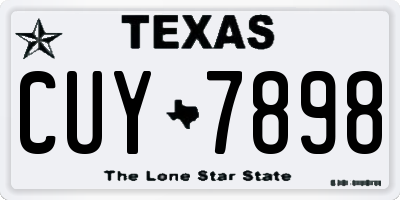 TX license plate CUY7898