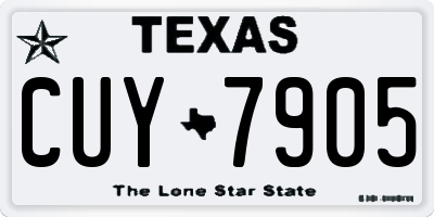 TX license plate CUY7905
