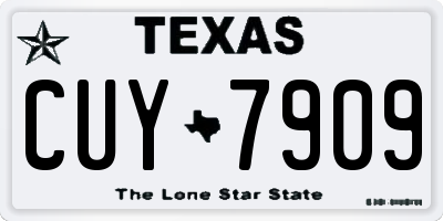 TX license plate CUY7909