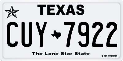 TX license plate CUY7922