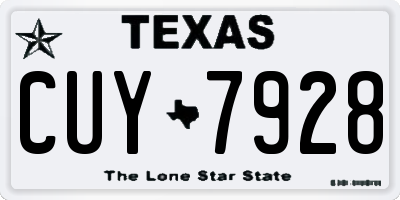 TX license plate CUY7928
