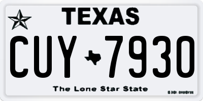 TX license plate CUY7930