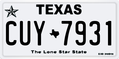 TX license plate CUY7931