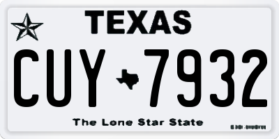TX license plate CUY7932
