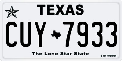TX license plate CUY7933