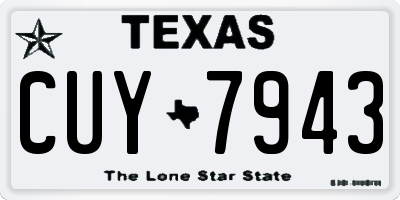 TX license plate CUY7943
