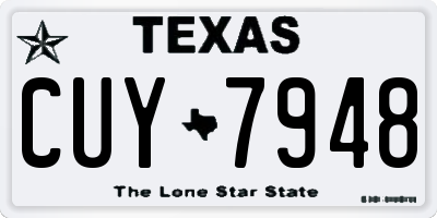 TX license plate CUY7948