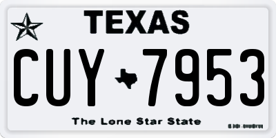 TX license plate CUY7953