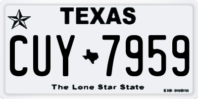 TX license plate CUY7959