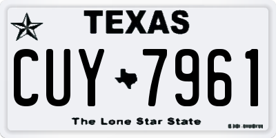 TX license plate CUY7961