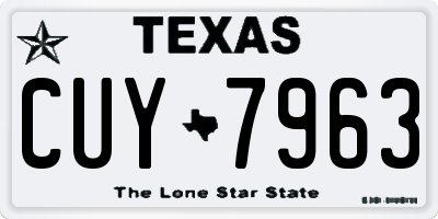 TX license plate CUY7963