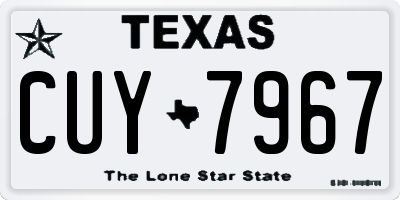 TX license plate CUY7967