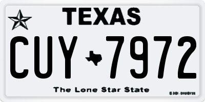 TX license plate CUY7972