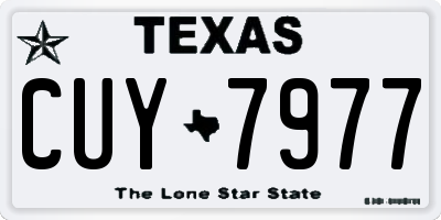 TX license plate CUY7977