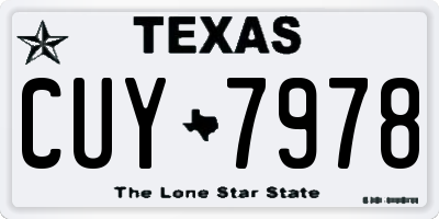 TX license plate CUY7978