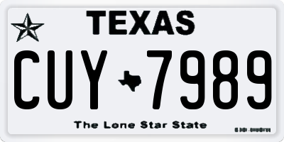 TX license plate CUY7989