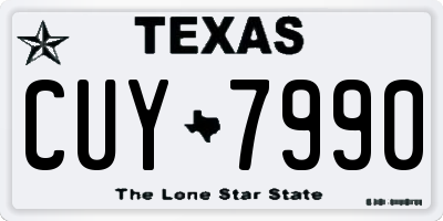 TX license plate CUY7990