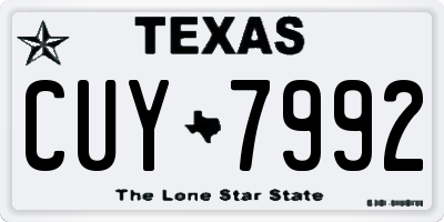 TX license plate CUY7992