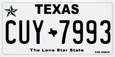 TX license plate CUY7993