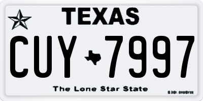 TX license plate CUY7997