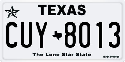 TX license plate CUY8013
