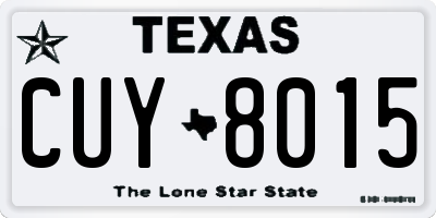 TX license plate CUY8015