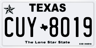 TX license plate CUY8019