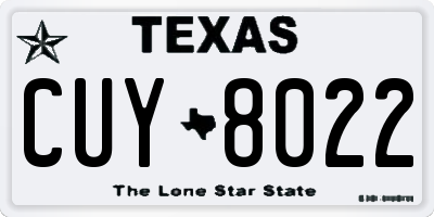 TX license plate CUY8022
