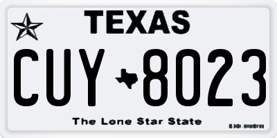 TX license plate CUY8023