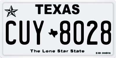 TX license plate CUY8028
