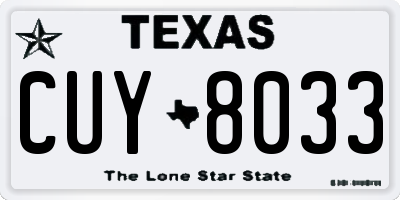 TX license plate CUY8033