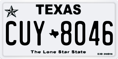TX license plate CUY8046